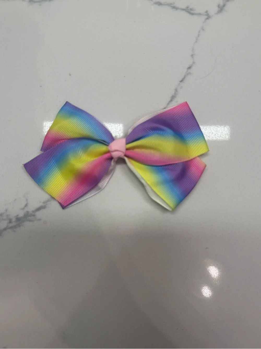 Kids Ribbon Hair Bows - Purple, Rainbow, Pink